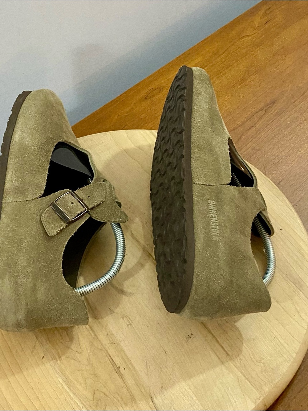 Birkenstock London Taupe Suede Clogs Shoes Loafers Mules Women’s Sz Sz 9-9.5 - Picture 11 of 14